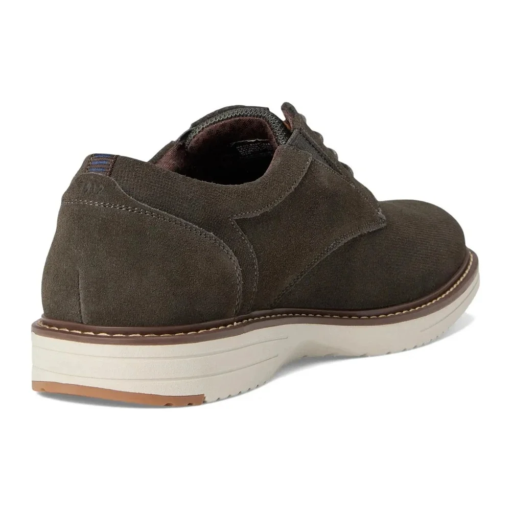 Nunn Bush Griff Plain Toe Oxford Mens 12 W Grey Suede Lace Up Shoes